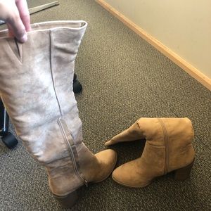 Brand new women’s faux suede tall boots tan